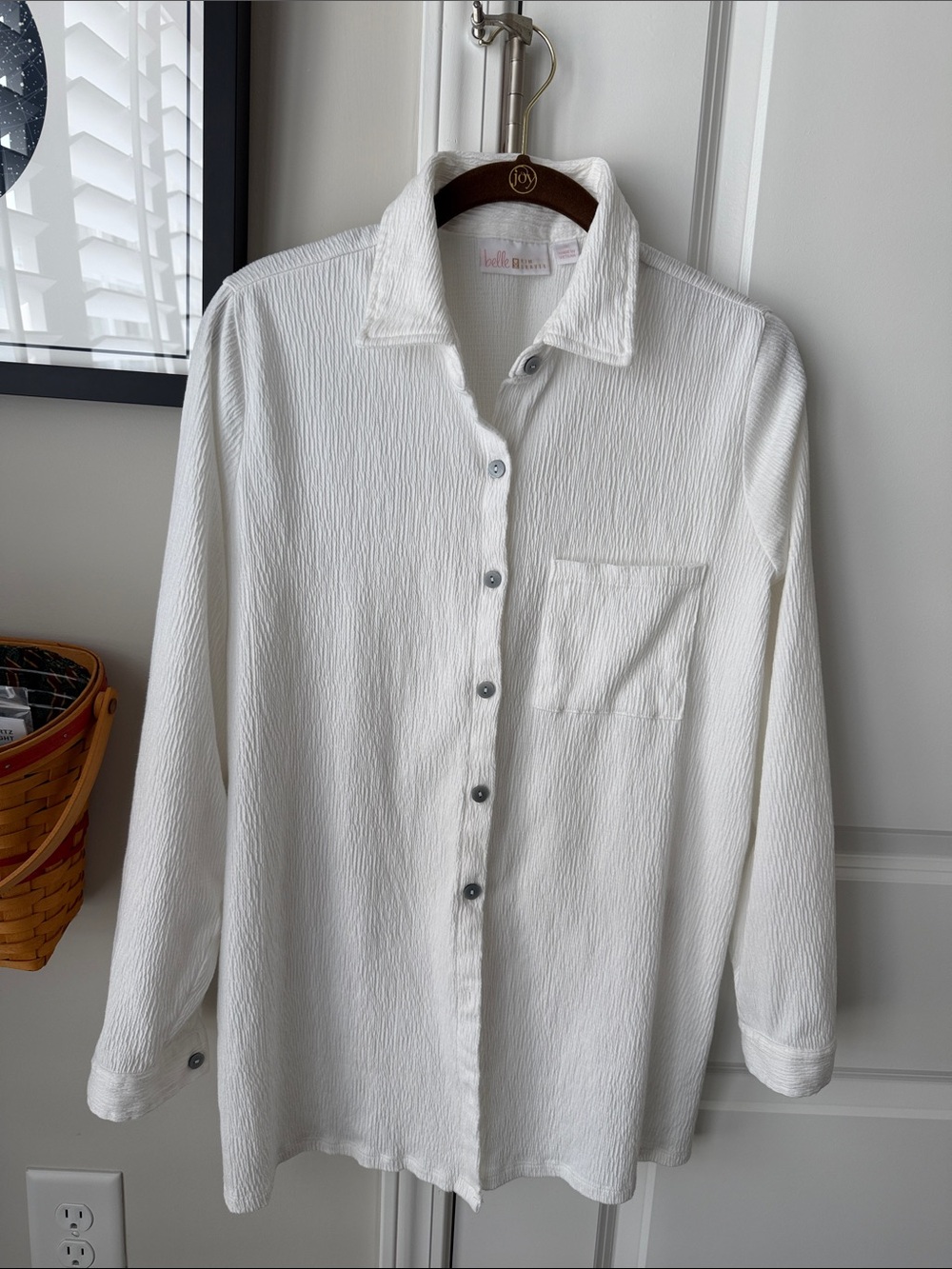 Belle by Kim Gravel White Packabelle Button-Front Shirt